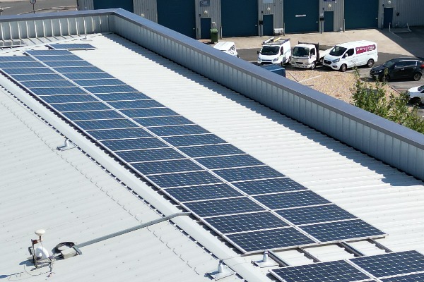 Office roof with PV system