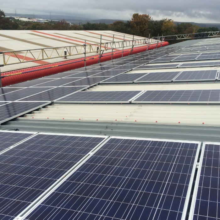 PV system on unit in business park, Lancashire