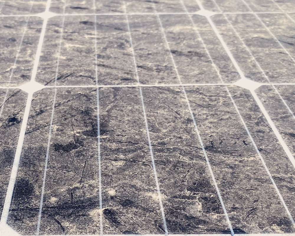 Dirt on solar panels