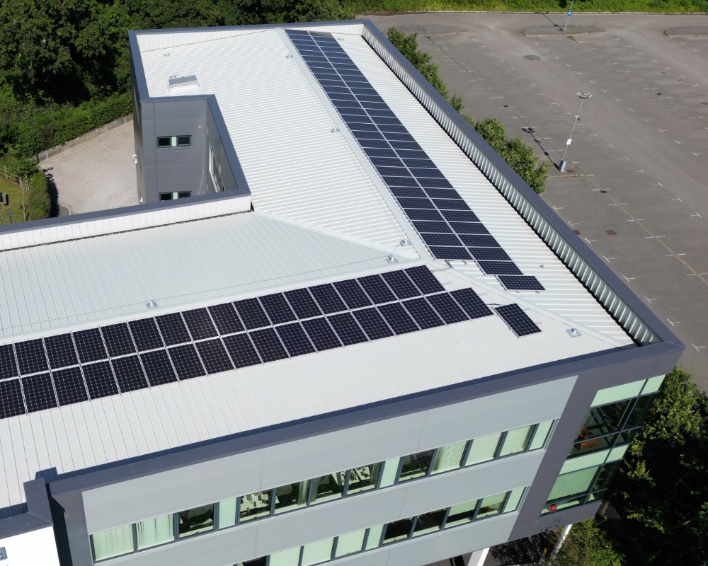 Modern office building with PV system